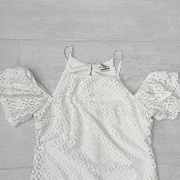 Speechless Dress Cold Shoulder Scalloped Trim Floral Lace Shift Sundress X Small - Picture 3 of 8